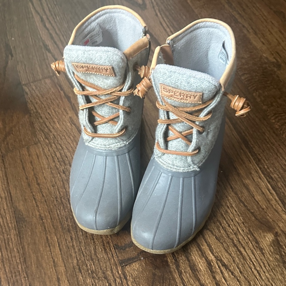 Sperry Gray and Tan Ankle Boots